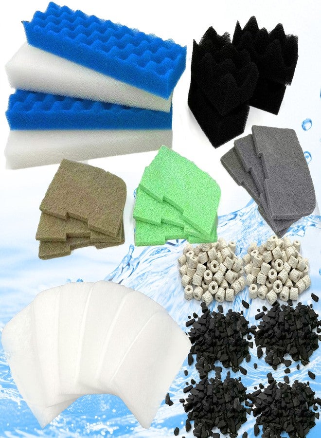 PurifyLogix مجموعة PurifyLogix المطورة من 29 قطعة من الرغوة الحيوية، متوافقة مع فلاتر أحواض السمك Fluval 406/407، تحتوي على كربون نشط/رغوة حيوية زرقاء/بيضاء/سوداء/مزيل للنتريت/الفوسفات/الأمونيا، وهي مناسبة لمجموعة وسائط الترشيح البديلة. - Image 1